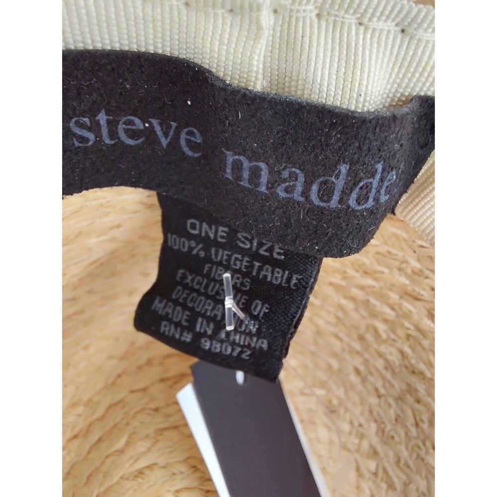 Steve Madden Embellished Straw Sun Hat Frayed Wide Brim Jeweled Boho Beach O/S - Picture 13 of 13